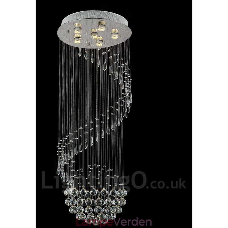 6 lys moderne krystal loft pendel lys indendørs lysekrone belysning lamper armaturer