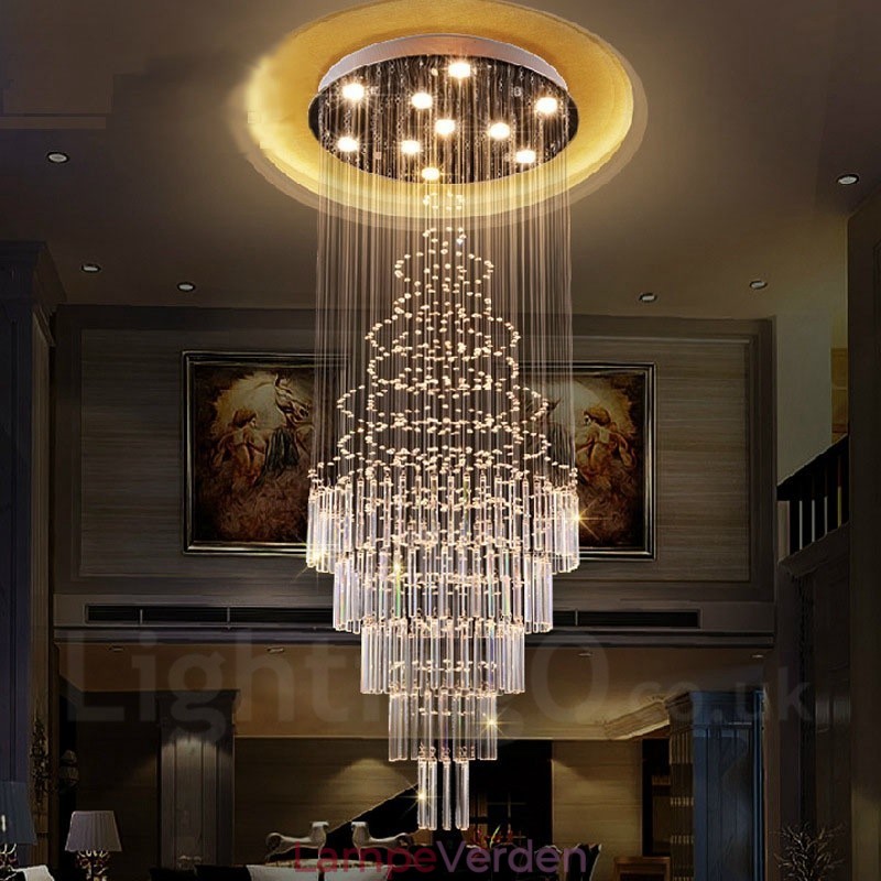 10 lys moderne krystal loft pendel lys indendørs lysekrone belysning lamper armaturer