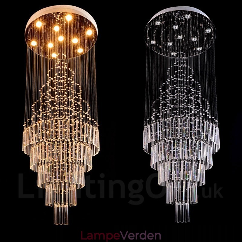 10 lys moderne krystal loft pendel lys indendørs lysekrone belysning lamper armaturer