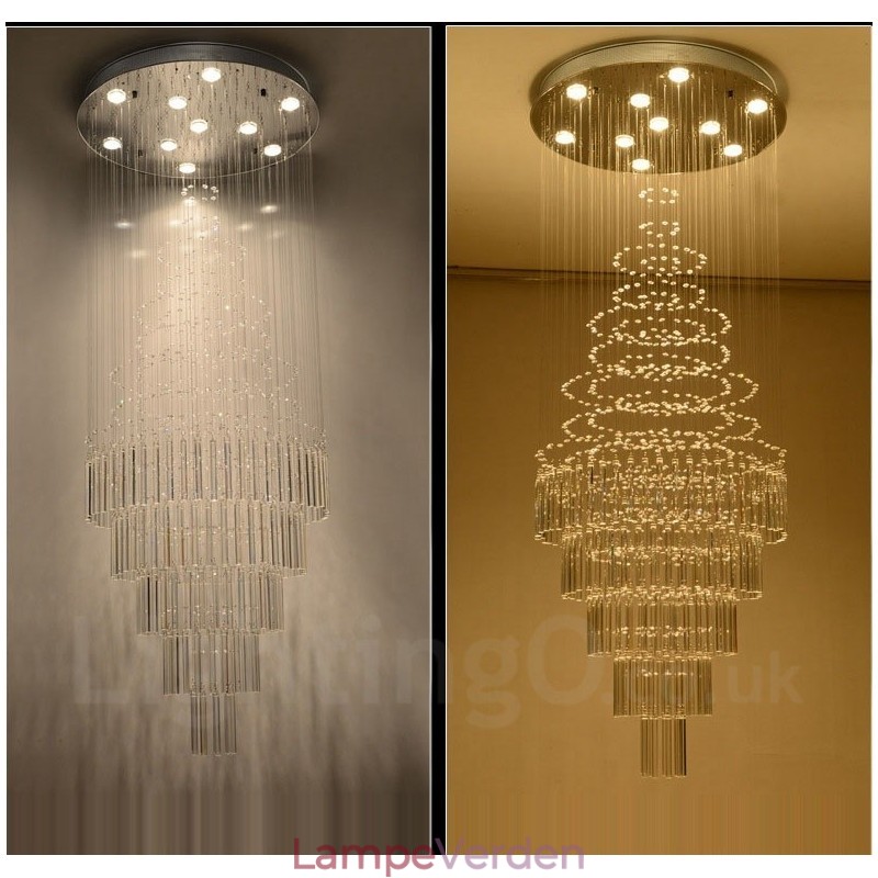 10 lys moderne krystal loft pendel lys indendørs lysekrone belysning lamper armaturer