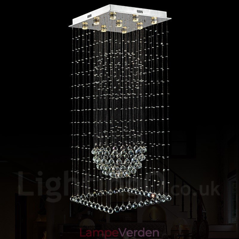 9 lys moderne krystal loft pendel lys indendørs lysekrone belysning lamper armaturer