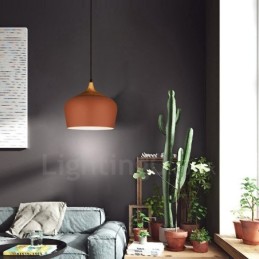 1 lys moderne moderne pendellampe med hvid rød blå skærm
