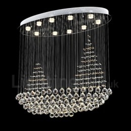 10 lys Moderne K9 Krystal Loft Pendel Lys Indendørs Lysekrone Belysning Lamper Armaturer