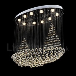 10 lys Moderne K9 Krystal Loft Pendel Lys Indendørs Lysekrone Belysning Lamper Armaturer