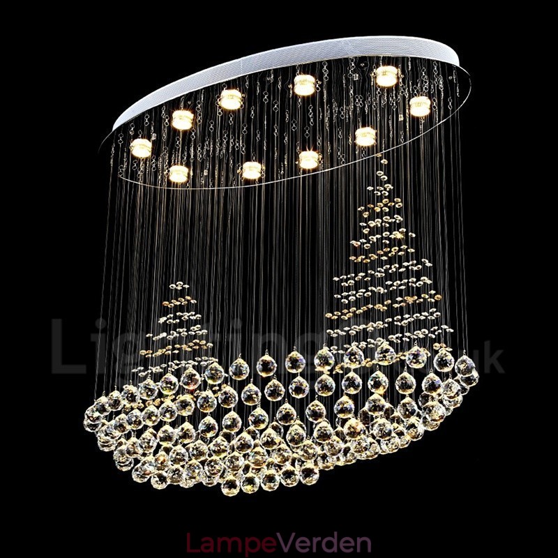 10 lys Moderne K9 Krystal Loft Pendel Lys Indendørs Lysekrone Belysning Lamper Armaturer