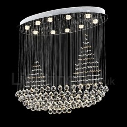 10 lys Moderne K9 Krystal Loft Pendel Lys Indendørs Lysekrone Belysning Lamper Armaturer