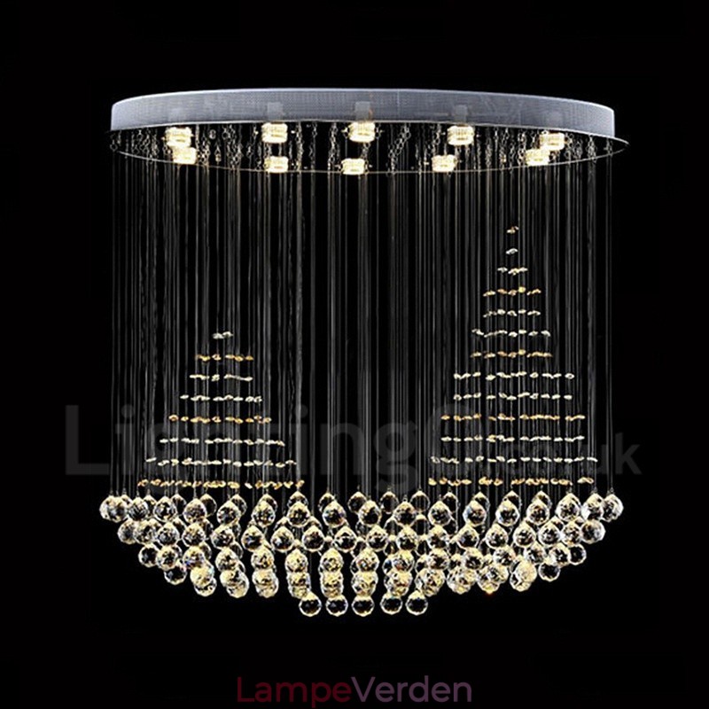 10 lys Moderne K9 Krystal Loft Pendel Lys Indendørs Lysekrone Belysning Lamper Armaturer