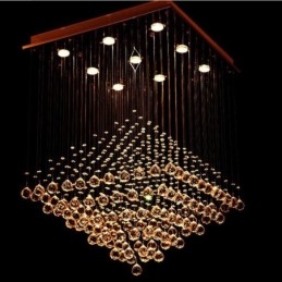 9 lys Moderne K9 Krystal Loft Pendel Lys Indendørs Lysekrone Belysning Lamper Armaturer