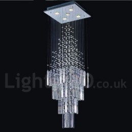 5 lys Moderne K9 Krystal Loft Pendel Lys Indendørs Lysekrone Belysning Lamper Armaturer