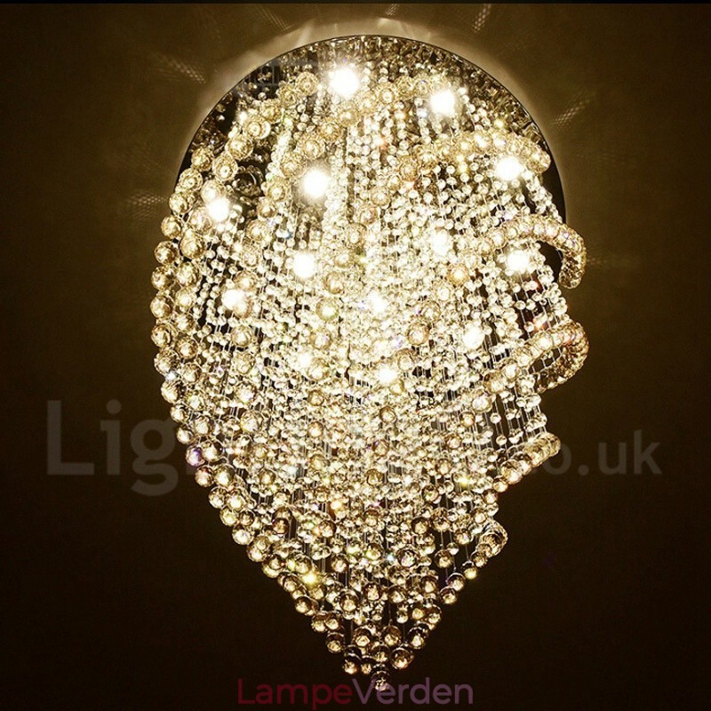 15 lys Moderne K9 Krystal Loft Pendel Lys Indendørs Lysekrone Belysning Lamper Armaturer