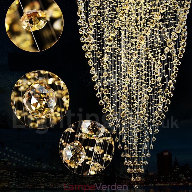 15 lys Moderne K9 Krystal Loft Pendel Lys Indendørs Lysekrone Belysning Lamper Armaturer