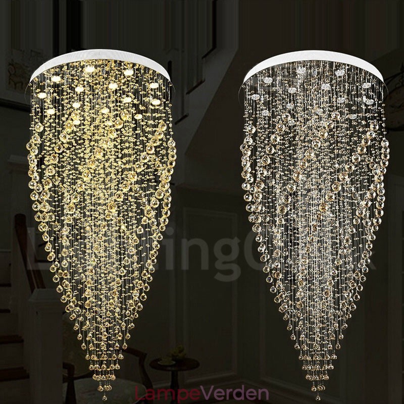 15 lys Moderne K9 Krystal Loft Pendel Lys Indendørs Lysekrone Belysning Lamper Armaturer
