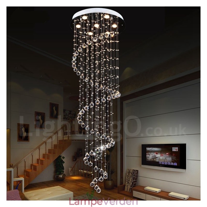 7 lys Moderne K9 Krystal Loft Pendel Lys Indendørs Lysekrone Belysning Lamper Armaturer