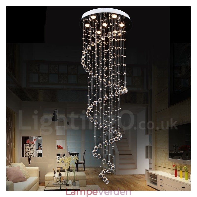 7 lys Moderne K9 Krystal Loft Pendel Lys Indendørs Lysekrone Belysning Lamper Armaturer