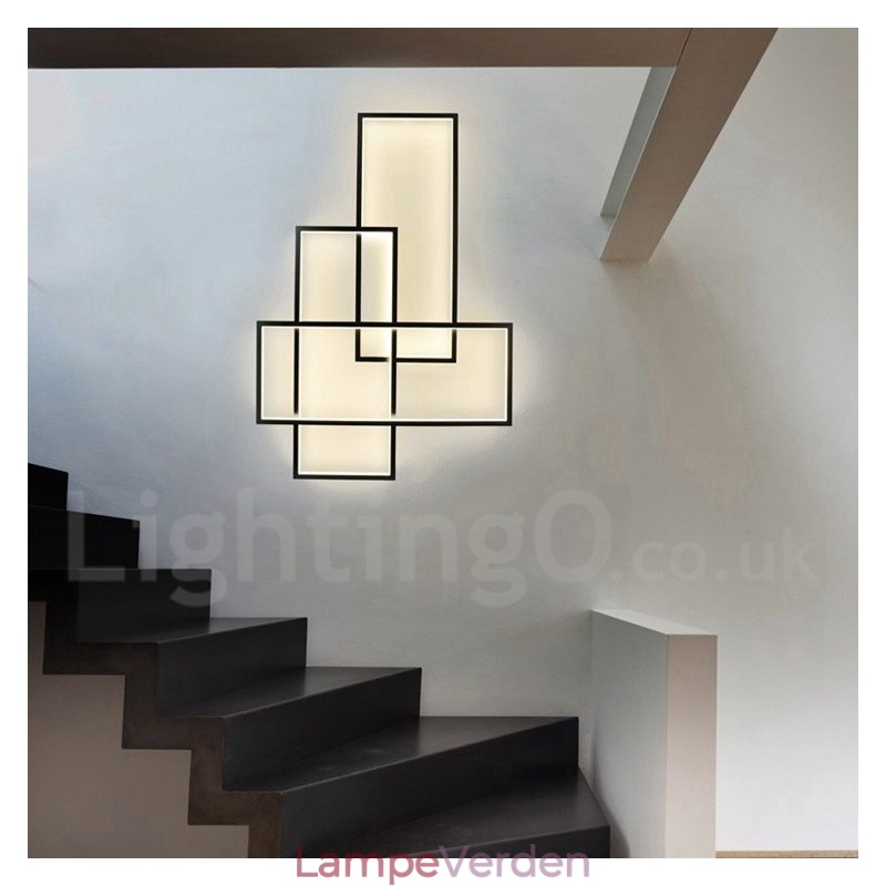 Moderne moderne aluminiumsmaleri Loftslampe Flush Mount Væglampe med Remote Dimmer til Stue Sengeværelse