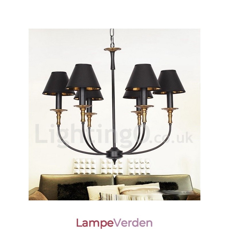 6 lys rustik retro moderne lysekrone