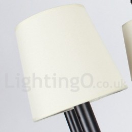 6 lys rustik lysekrone i retro stearinlys