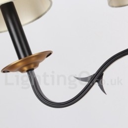 6 lys rustik lysekrone i retro stearinlys