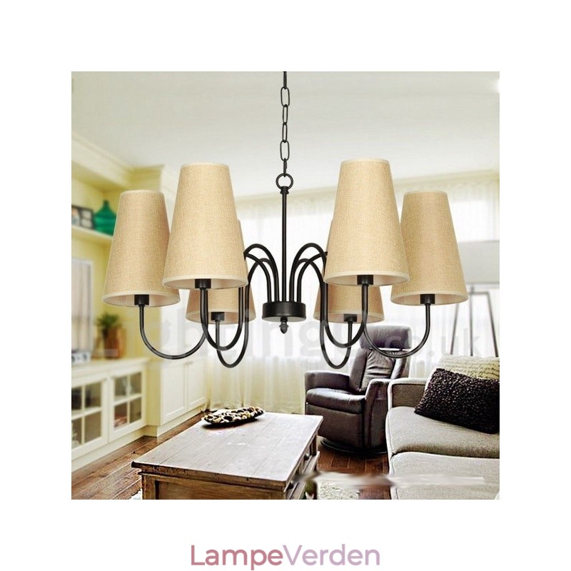 6 lys retro moderne lysekrone