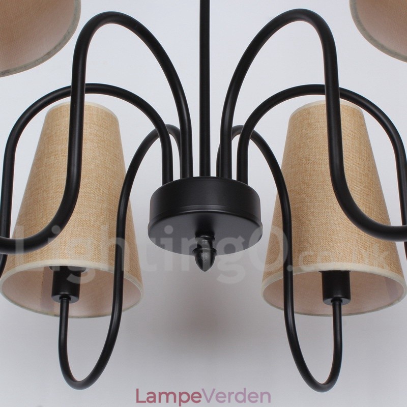 6 lys retro moderne lysekrone