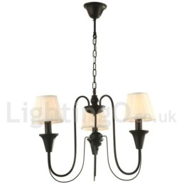 3 Lyse Sort Retro Candle Style Lysekrone