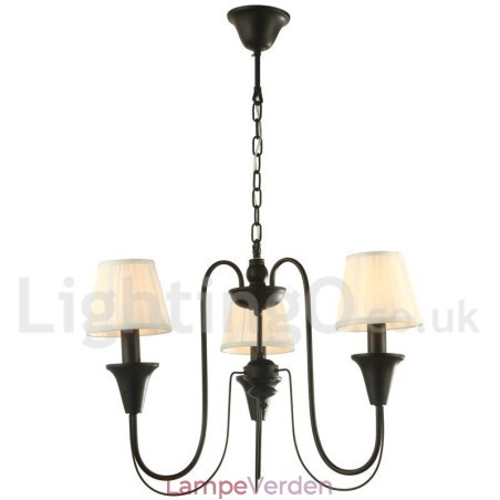 3 Lyse Sort Retro Candle Style Lysekrone 3 Lyse Sort Retro Candle Style Lysekrone