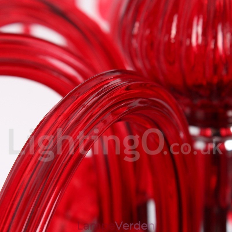 8 Lyserød K9 Crystal Candle Style lysekrone