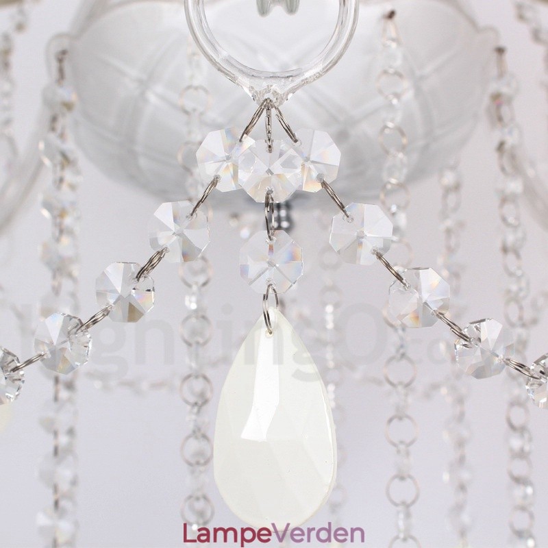 6 lyse hvide K9 Crystal Candle Style lysekrone