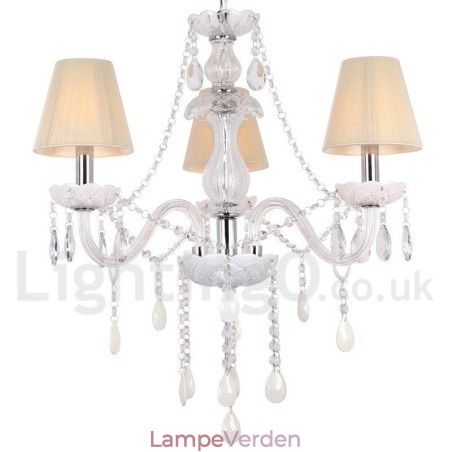3 Lyse Hvid K9 Crystal Candle Style Lysekrone 3 Lyse Hvid K9 Crystal Candle Style Lysekrone