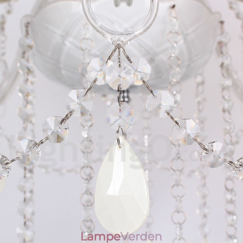 3 Lyse Hvid K9 Crystal Candle Style Lysekrone