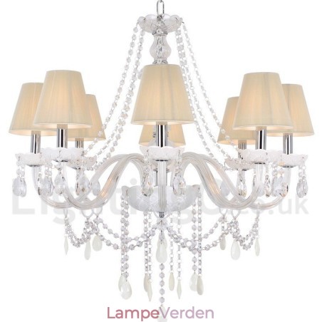 8 Lyse Hvid K9 Crystal Candle Style Lysekrone 8 Lyse Hvid K9 Crystal Candle Style Lysekrone