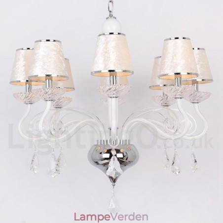 8 lys hvid moderne K9-krystal lysekrone