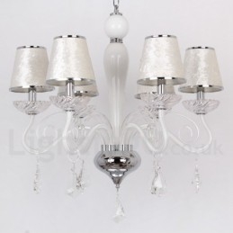 6 lys hvid moderne K9 Crystal Candle Style lysekrone