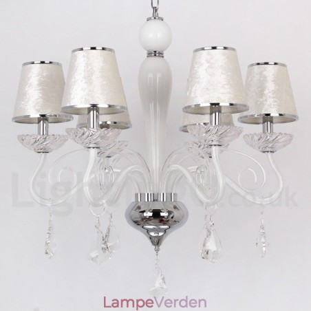 6 lys hvid moderne K9 Crystal Candle Style lysekrone 6 lys hvid moderne K9 Crystal Candle Style lysekrone