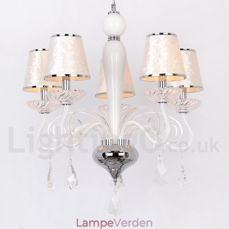 5 lys hvid moderne K9 Crystal Candle Style lysekrone
