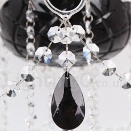 8 lys moderne sort børstet K9 Crystal Candle Style lysekrone