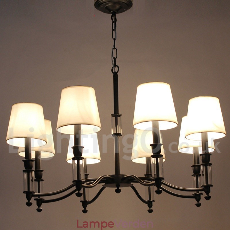 8 lys sort retro moderne lysekrone