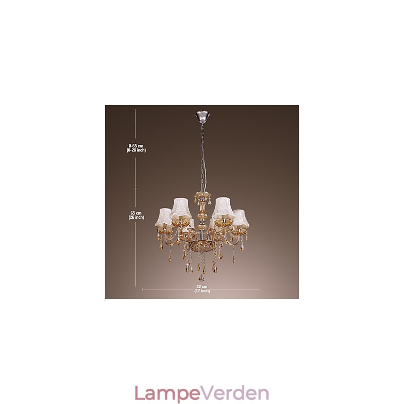 Europæisk stil luksus 6 lys lysekrone med K9 krystal