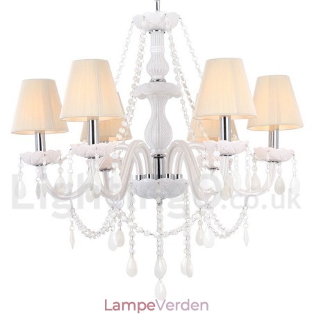 6 lyse hvide K9 Crystal Candle Style lysekrone 6 lyse hvide K9 Crystal Candle Style lysekrone