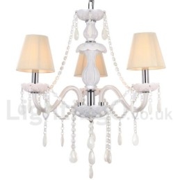 3 Lyse Hvid K9 Crystal Candle Style Lysekrone