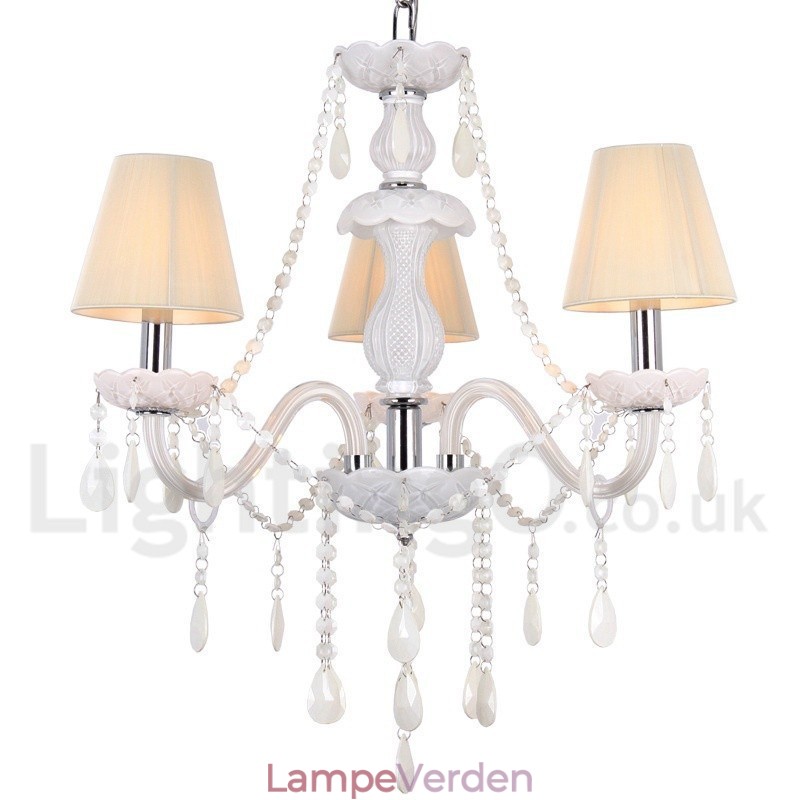 3 Lyse Hvid K9 Crystal Candle Style Lysekrone