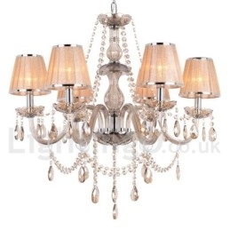 6 lys K9 Crystal Candle Style lysekrone