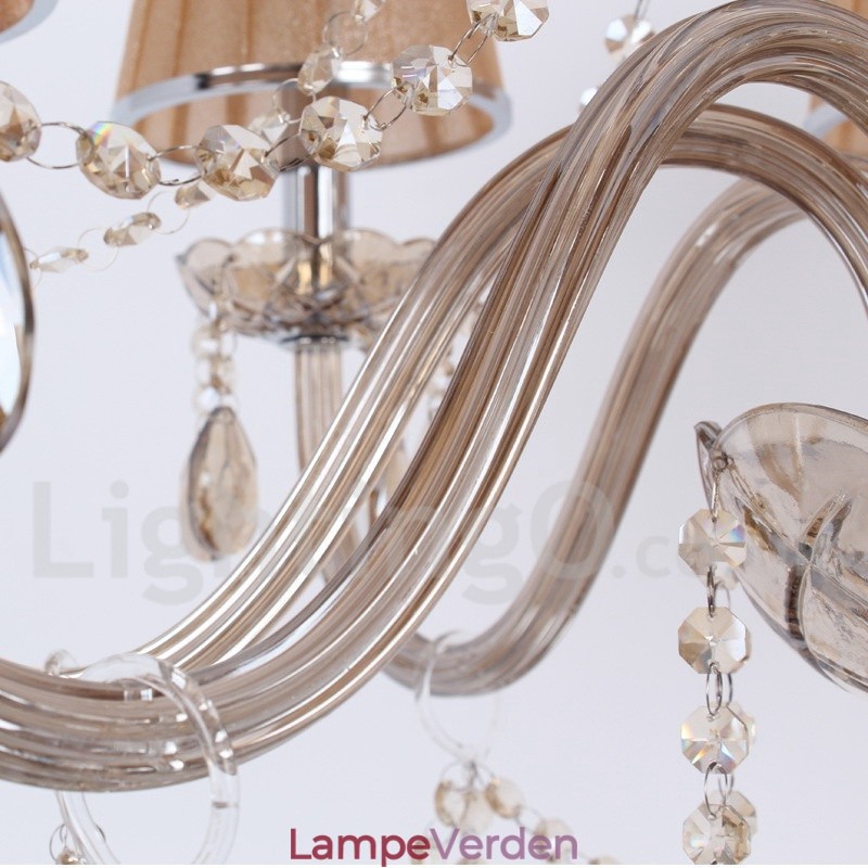 6 lys K9 Crystal Candle Style lysekrone