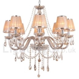 8 lys K9 Crystal Candle Style lysekrone