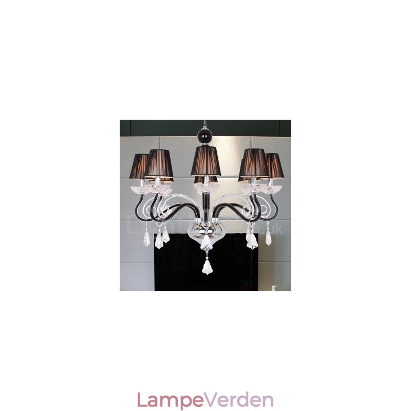 8 lys hvid moderne K9-krystal lysekrone