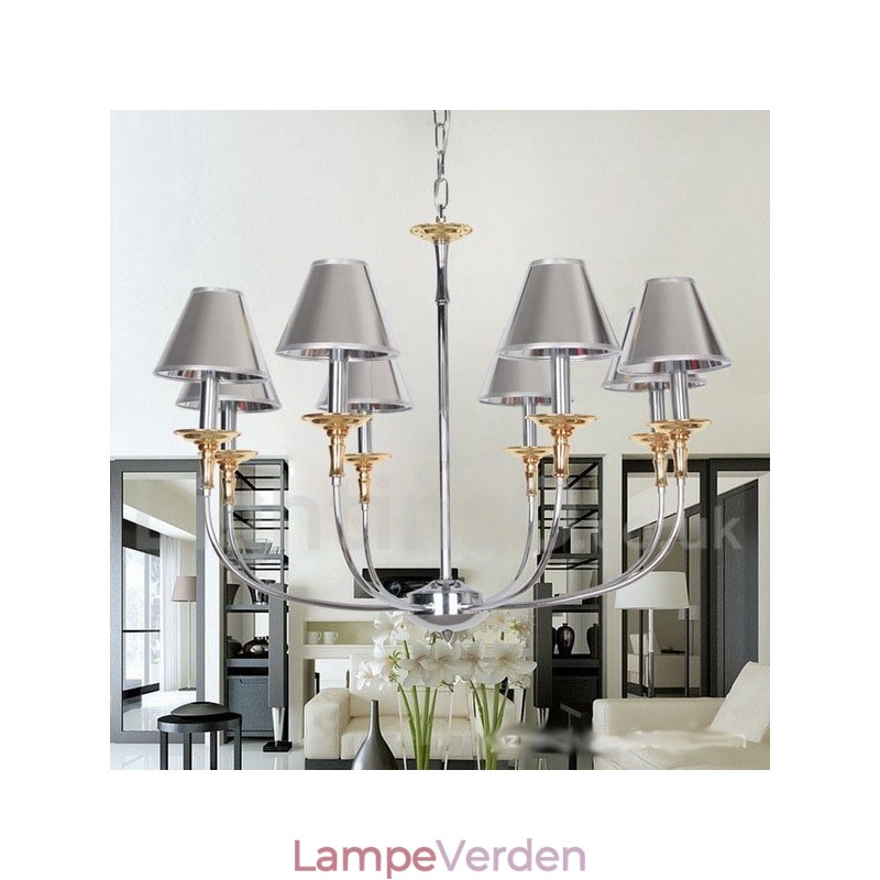 8 lys moderne moderne lysekrone i krom