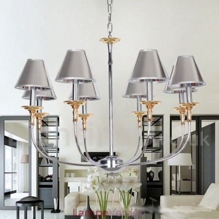 8 lys moderne moderne lysekrone i krom