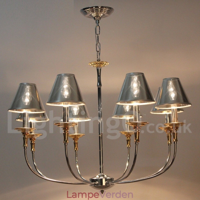 8 lys moderne moderne lysekrone i krom