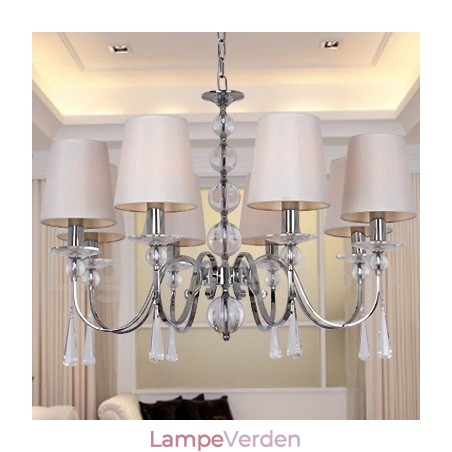 8 lys moderne K9 lysekrone i krystallys 8 lys moderne K9 lysekrone i krystallys