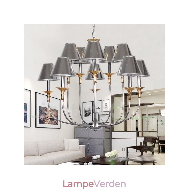 10 lys moderne moderne lysekrone i krom